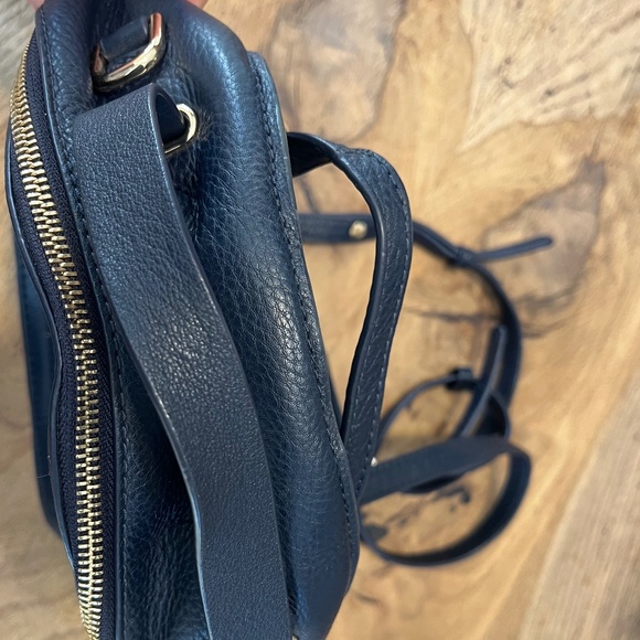 Authentic Michael Kors MK Blue Floral Studded Backpack Purse - Picture 7 of 17